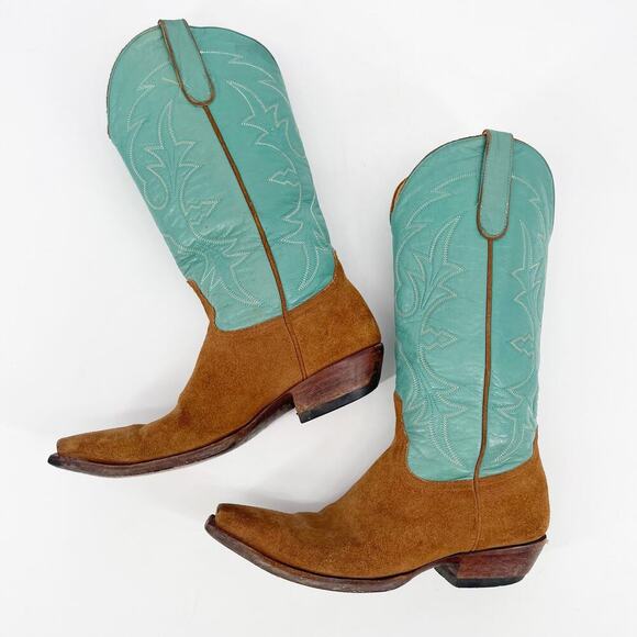 Old Gringo Vintage Y2K Turquoise Camel Snip Toe Western Cowgirl Boot size 8 - Picture 4 of 11